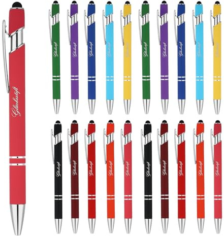 Sploziia 20 Stück Glücksstift Kugelschreiber Schwarze Tinte Mehrere Farben | Kugelschreiber Mit Touchpen Glücksbringer Prüfung Erwachsene, Verwendbar Als Abschiedsgeschenk Kollegen Abschiedsgeschenke