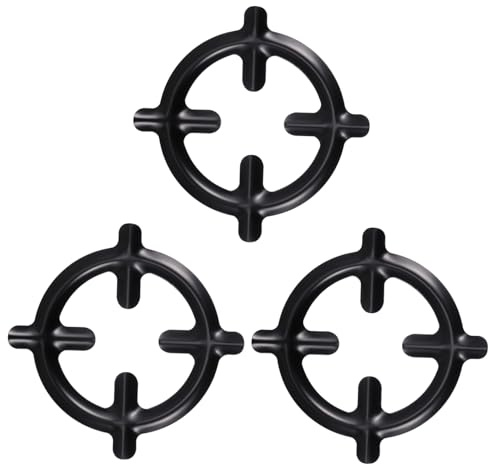 JECOMPRIS 3 Stück Gasherd Topfständer aus Eisen Wok und Kaffeekannenhalter für Gaskocher Rutschfeste Herduntersetzer für Espressokannen und Campingkochfelder