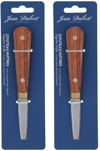 Jean Dubost Couteau à huitres lancette INOX Pleine Soie (Lot de 2)