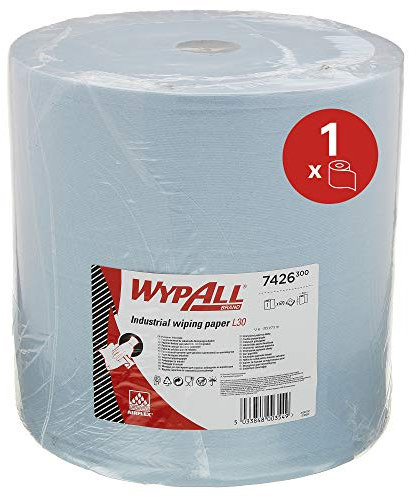 WypAll Rollo de Paños de Limpieza 7426, 3 Capas, Extra Grande y Ultra Absorbente, Paños Industriales Resistentes para Derrames, Aceites y Limpieza de Superficies, 1 Rollo x 670 Hojas