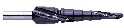Exact 07022 Stufenbohrer Ø 4-20mm, Spiralnute, HSS, TiAlN, ROTASTOP