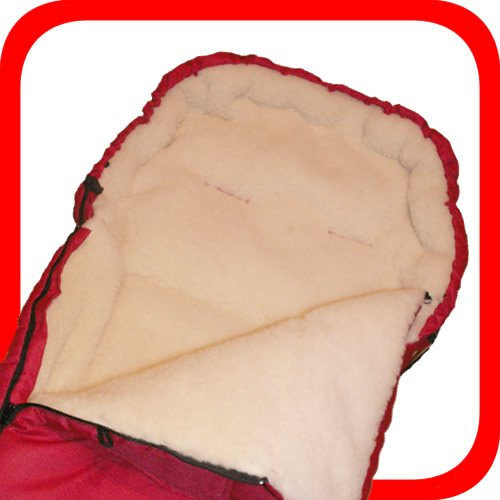 Baby Universal Fußsack, 100% Lammwolle, rot