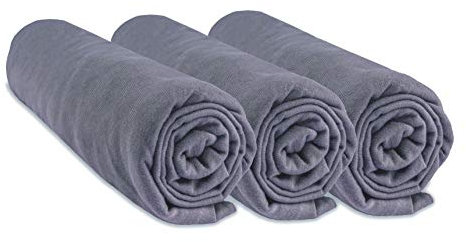 3 Spannbetttücher Jersey Baumwolle – 60 x 120 – grau