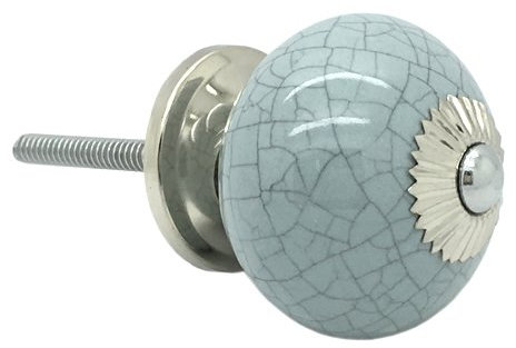 G Decor Grau-Design, rund, Keramik Türknauf, Vintage-Stil, Shabby-Chic, Multisicherung Schrank Ziehgriff 4506-GY