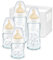 NUK Biberons en Verre First Choice+, 2x 120ml et 2x 240ml, Latex, 0-6 Mois, anti colique, Sans BPA, Motif assorti