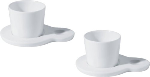 Alessi DC01SET Hupla Mokka-Ober/Untertassen 2-er Set