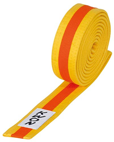 Budogürtel Judo mehrfarbig, versch. Längen (gelb/orange/gelb, 260)