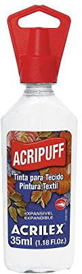 Acrilex 35 ml acripuff heatpuff Pintura de Tela, Color Negro