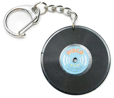Miniblings Schallplatte Platte DJ Musik Schlüsselanhänger - Handmade Modeschmuck I Anhänger Schlüsselring Schlüsselband Keyring - Schallplatte Platte DJ Musik
