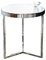 DuNord Design Beistelltisch Glastisch Lille 50cm Chrom/Weiss Design Milchglas Couchtisch