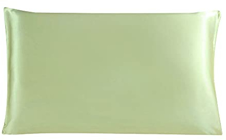 sourcing map Seidenkissenbezug 19 Momme Maulbeer Seide Kissenbezug mit Reißverschluss Kopfkissenbezug Apfelgrün 51x66cm