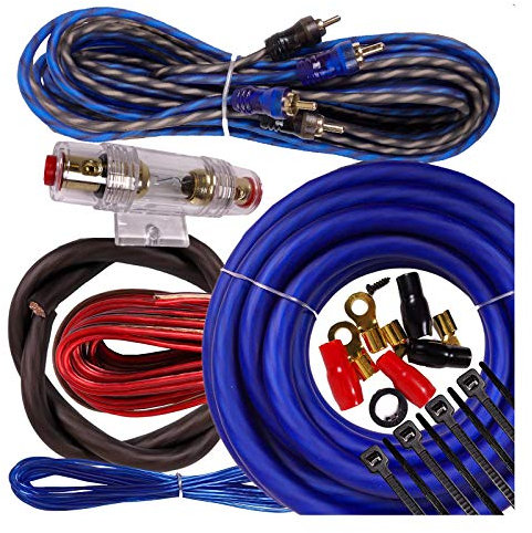 Complete 2500W Gravity 4 Gauge Amplifier Installation Wiring Kit Amp Pk2 4 Ga Blue - for Installer and DIY Hobbyist - Perfect for Car/Truck/Motorcycle/Rv/ATV, 2500W/BLUE, BGR-KIT4-PK2-BLUE-2500W