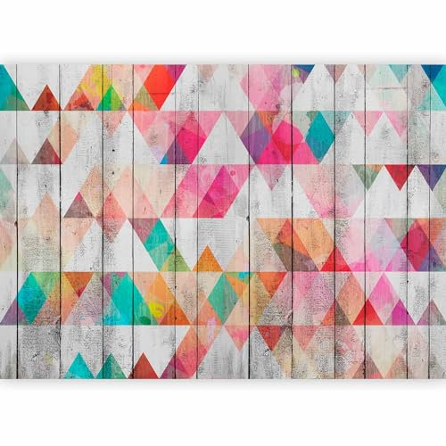 murando - Papier peint panoramique artistique 300x210 cm - Revêtement mural décoration salon - Design moderne - Modèle figures géométriques géométrique coloré texture fond triangle f-B-0144-a-a