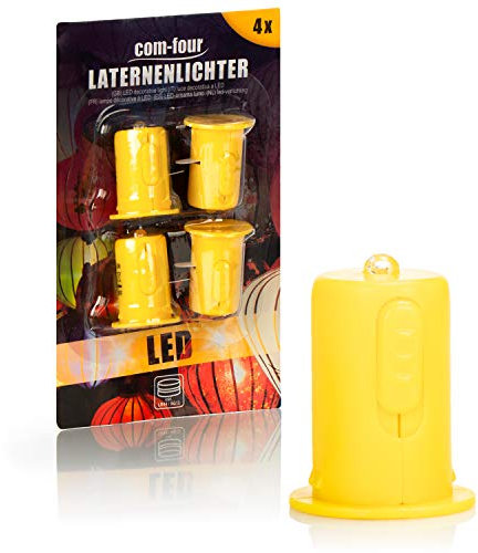 com-four® 4x LED Deko-Licht für Papierlaternen und Teelichter - Elektrische Mini-Lampe für Lampions, Windlichter und zur Dekoration