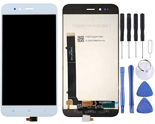Pantalla de reemplazo, para Las Piezas de Repuesto del teléfono móvil Xiaomi Mi 5X / A1 de la Pantalla táctil LCD y el ensamblaje Completo del digitalizador (Color : Blanco)