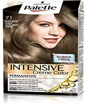 Palette Intense - Tono 7.1 Rubio Medio Ceniza - Coloración Permanente - Schwarzkopf