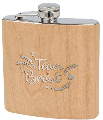 Spruchreif · Flachmann aus Edelstahl mit Gravur · Team Braut · Brautjungfern Geschenke · Geschenk Junggesellinnenabschied · Geschenk Hochzeit · Trauzeugin Geschenk