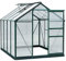 Outsunny 6 x 8ft Polycarbonate Greenhouse, Large Walk-In Green House with Slide Door and Window, Garden Plants Grow House with Aluminium Frame and Foundation, Dark Green