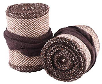 Battle-Merchant Paire de goulottes médiévales pour enfant - Motif chevrons - Pour pantalon médiéval - En coton - Pour viking - Marron et naturel