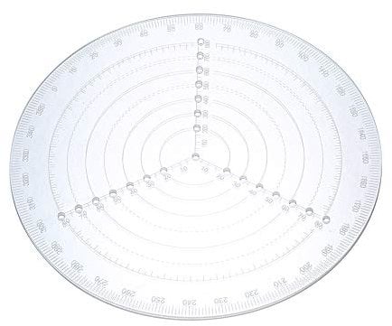 VISLONE Round Center Finder Compass, Klare Acryl-Drehmaschine Zentrierwerkzeug Kreislehre Winkelmesser, zum Zeichnen von Kreisen Holzdrehmaschine, Arbeitswerkzeug Kreise Durchmesser