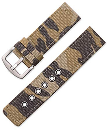 TikTako Canvas Nylon Uhrenarmband 18mm/20mm/22mm/24mm Camo-Uhrenarmband