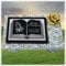 LaserArt24 Granit Grabstein, Grabplatte oder Grabschmuck mit dem Motiv Buch-gg6s und Ihrem Text/Daten