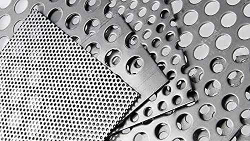 Chapa perforada de aluminio RV 5-8, T = 2 mm, chapa de aluminio, corte fino, tamaño a elegir, 300 x 400 mm