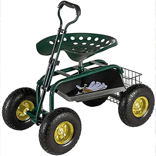 Dbtxwd Gartenarbeitssitze, Gartensitz Mit Rädern, Gartenhocker Mit Rädern, Gartenknie Und Sitz, Gartenwagen Mit Sitz, Rollbarer Gartensitz, Gartenroller, Gartenwagen