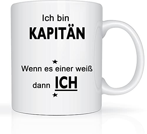 Print-Klex Berufstasse mit Kapitän Motiv Bedruckt Kapitän Tasse für Beruf Geschenk Kaffeebecher Geschenktasse Teetasse Arbeitstasse Arbeitsbecher mit Druck 330ml Beruf Tasse