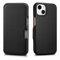 Mobiskin Hülle kompatibel mit Apple iPhone 13 (6,1 Zoll), Handyhülle mit echtem Leder, Case, Schutzhülle, dünne Handy-Tasche, Slim Cover, Schwarz