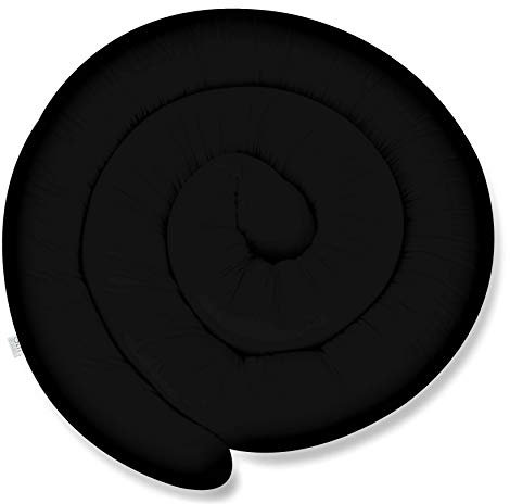 XXL 300 cm Bettschlange für Allergiker Bettkissen Stillkissen Bettrolle Zierkissen Bettumrandung Schlange Handmade 100% Baumwolle ekmTRADE (46 – Schwarz, 300 cm)