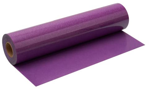 FANSGUAR Purple Glitter HTV Roll -12x10ft Iron on Heat Transfer Vinyl for DIY Shirts Gifts