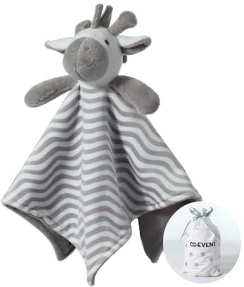 CREVENT - Copertina di conforto in morbido pile, con animaletto, per bambini e neonati, per compleanni e baby shower (zebra grigia)