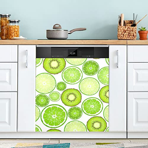 Copertura magnetica per lavastoviglie Coperchio magnetico decorativo per lavastoviglie Coperture per la porta del frigorifero anteriore copre vettore verde kiwi lime