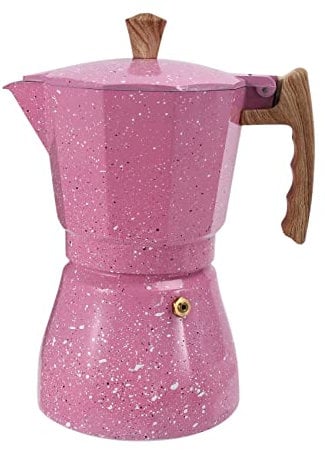 Dellx Latte Coffee Maker Italian Moka Espresso Cafeteira Percolator Pot Stovetop Coffee Maker 300ml Pink