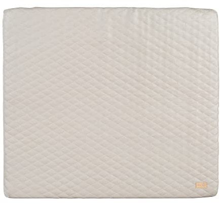 roba Wickelauflage Luxe 85 x 75 cm - Wickelunterlage abwaschbares veganes Leder - Wickeltischauflage im Design Greyish gesteppt - Hellgrau