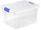ForenTex Caja Almacenaje Plástico 16L con Tapa y Cierres (N1) – Transparente, Apilable, para Juguetes, Zapatos, Documentos, Oficina y Hogar