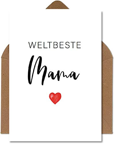 The Life Barn Postkarte mit Umschlag Weltbeste Mama Karte zum Geburtstag Glückwünsche Muttertag