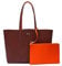 Lacoste Damen Henkeltasche SHOPPING BAG, Handtasche,Griff-Tasche,DUNKELROT/ORANGE (M49),Einheitsgröße (One Size)