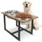 Spacnom Elevated Dog Bowls for Large Dogs, Raised Dog Bowl Stand with Two X-Large Stainless Steel Dog Bowls for Extra Large Dogs, 3.5L Capacity, Rustic Walnut