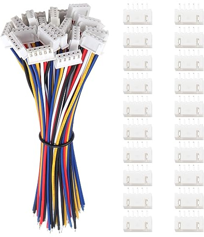 Lyeteung 20 Paires JST 2.54 XH 5 Pin Connecteur, Micro JST XH 5-Broches Connecteur Plug Mâle avec Câble de 150mm 22AWG et Femelle