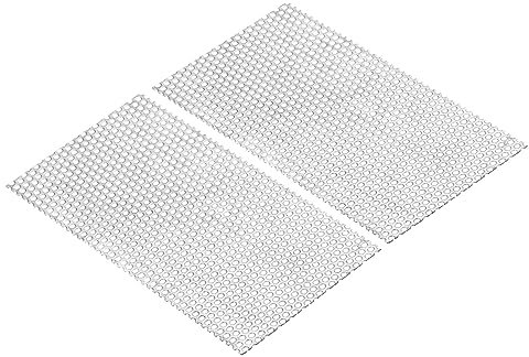 PATIKIL 8 x 4 304 Stainless Steel Perforated Sheet, 2pcs 0.12 Hole 19GA Expanded Metal Mesh Plate Screen Decorative Meshes for Ventilation Grill Smoking