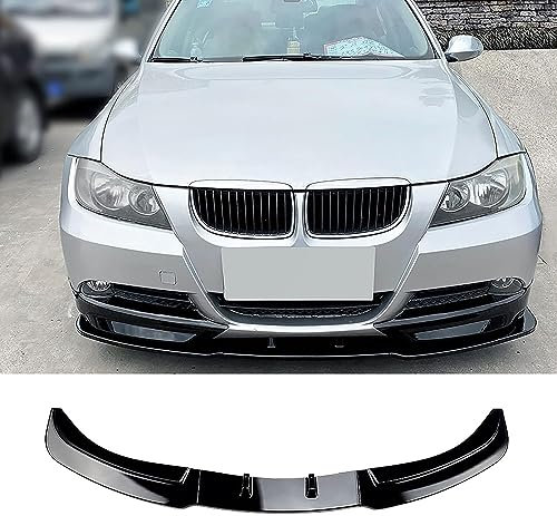 Auto Frontlippe Frontspoiler für BMW 3 Series E90 E91 320i 325i 2005-2008,Frontlippe Spoiler Protector Car Styling Karosserie-Anbauteile, A/Black
