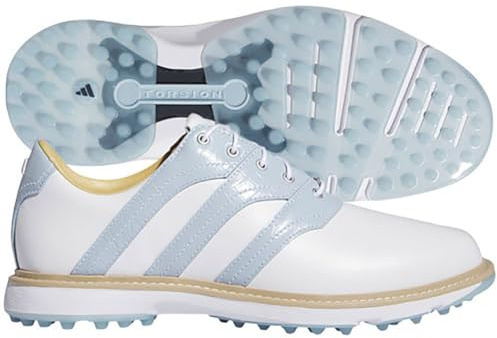adidas Men's MC Z-Traxion Spikeless Golf Shoes, Footwear White/Wonder Blue/Savannah, 9