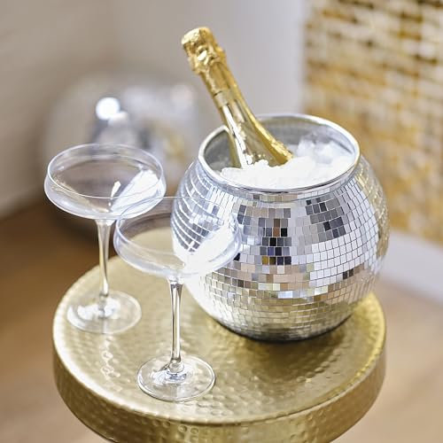 Ginger Ray Silver Disco Ball Ice Bucket Party Table Centrepiece Decoration 22cm