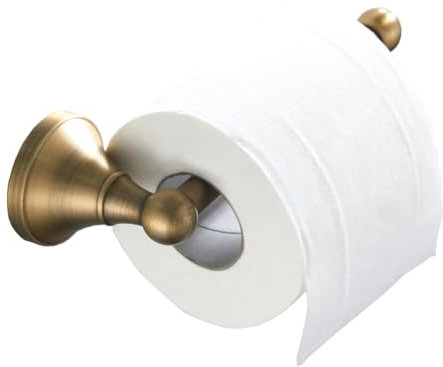 CALUCAB Antique Brass Toilet Roll Holder Wall Mounted Bathroom Toilet Paper Holder Loo Paper Tissue Storage Dispenser (Brush Bronze)