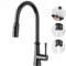 Aktines 3 Wege Küchenarmatur mit Brause ausziehbar, 2-in-1 Trinkwasserhahn Spültischarmatur Spülenarmatur Armatur Wasserhahn Küche für Wasserfilter Osmose Edelstahl Schwarz