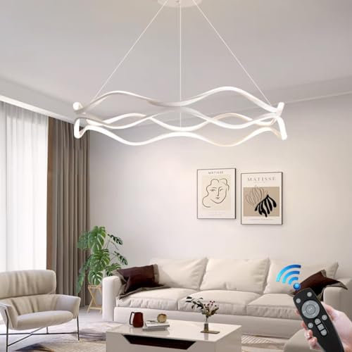 RuiRfh Kronleuchter dimmbare Pendellampe LED moderne schwarze Pendelleuchte 3000K-6000K mit Fernbedienung kreatives Kronendesign Hängelampe Billardtisch Esszimmer Küche Hängeleuchte Wohnzimmer Deckenl