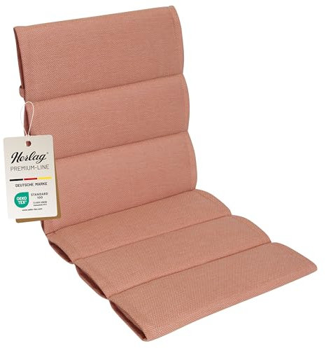 Herlag Niederlehner-Polsterauflage Linnea 103x50x3cm | Gartenmöbelauflage Mehrfachsteppung | Stuhlauflage für Niedriglehner | Premium-Line | Öko Tex 100 | 1 Polster | Rosa