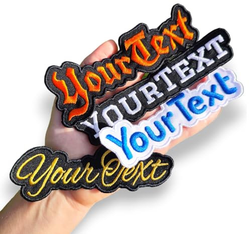 Aufnäher Wunschtext personalisiert Namensschild gestickt 1 Stück Applikation Wunschname Farbwahl (95, rot)